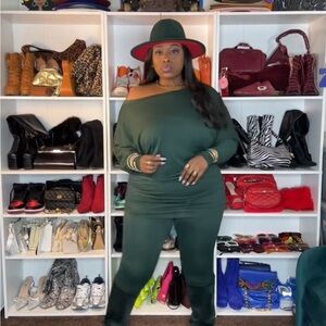 Hunter Green leggings set XL